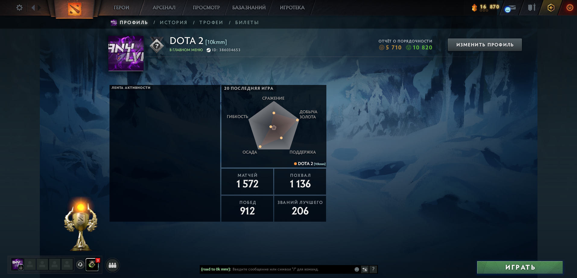 Dota 2 Account  MMR