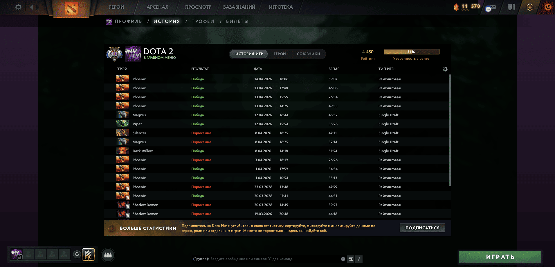 Dota 2 Account  MMR